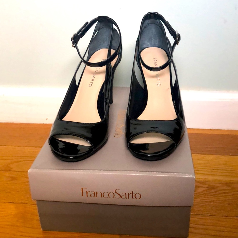 Franco Sarto Peep Toe Heel Black